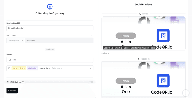 Smart QR Codes, Short Links & Custom Pages | CodeQR.io